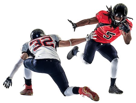 simsearch:400-08787080,k - two american football players men studio isolated on white background Foto de stock - Super Valor sin royalties y Suscripción, Código: 400-08790604