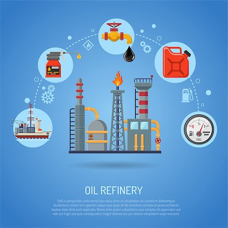 simsearch:400-04422795,k - Oil industry Concept with Flat Icons extraction Refinery and transportation oil and petrol with cargo ship, pipeline and factory. vector illustration. Photographie de stock - Aubaine LD & Abonnement, Code: 400-08790675