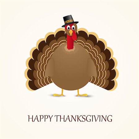 simsearch:400-07216215,k - Happy Thanksgiving celebration design with turkey. Vector illustration. Foto de stock - Royalty-Free Super Valor e Assinatura, Número: 400-08790879