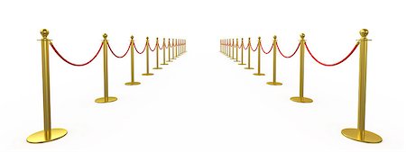 elegant dividers - Golden fence, stanchion with red barrier rope, isolated on white background. 3d rendering Stock Photo - Budget Royalty-Free & Subscription, Code: 400-08790941