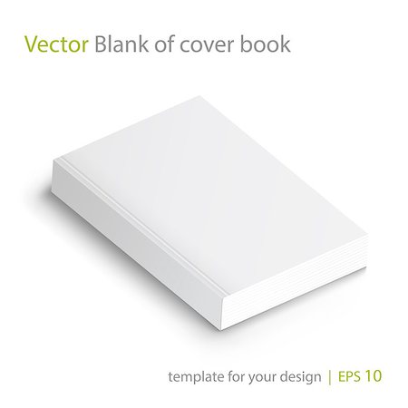 Realistic vector blank of paperback cover book. Template for your design. Grayscale Mockup on white. Photographie de stock - Aubaine LD & Abonnement, Code: 400-08791061