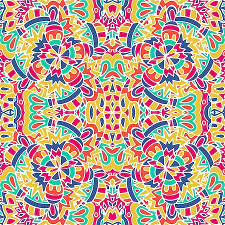 simsearch:400-08966083,k - Vector seamless pattern. Ethnic geometric print. Colorful repeating background texture. Fabric, cloth design, wallpaper, wrapping Stockbilder - Microstock & Abonnement, Bildnummer: 400-08791177