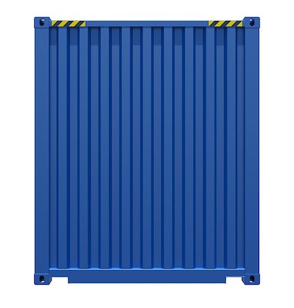 simsearch:400-04340394,k - 3d rendering of blue shipping container. Rear view. Isolated on white Stock Photo - Budget Royalty-Free & Subscription, Code: 400-08791266