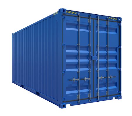 simsearch:400-04340394,k - 3d rendering of blue shipping container. Isolated on white Stock Photo - Budget Royalty-Free & Subscription, Code: 400-08791268