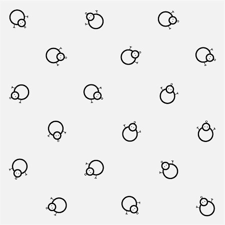 Vector minimalist monochrome black and white pattern new year snowman. Stock Photo - Budget Royalty-Free & Subscription, Code: 400-08791469