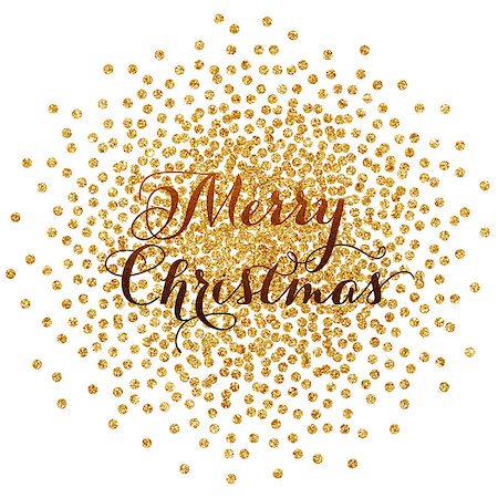 simsearch:400-09089937,k - Christmas card with gold glitter confetti, over white background Stock Photo - Budget Royalty-Free & Subscription, Code: 400-08791765