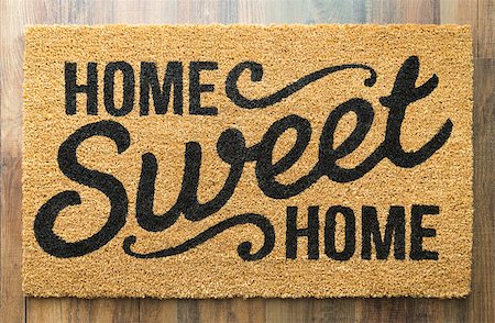 door mat welcome - Home Sweet Home Welcome Mat On Wood Floor. Stock Photo - Budget Royalty-Free & Subscription, Code: 400-08791948