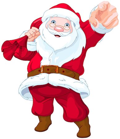 Great illustration of personable Santa Claus pointing Stock Photo - Budget Royalty-Free & Subscription, Code: 400-08792469