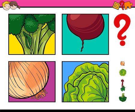 pic of cabbage for drawing - Cartoon Illustration of Educational Activity Task of Guessing Vegetables for Children Stock Photo - Budget Royalty-Free & Subscription, Code: 400-08792768