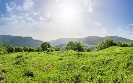 Beautiful landscape with green mountains and magnificent cloudy sky. Exploring Armenia Photographie de stock - Aubaine LD & Abonnement, Code: 400-08792772