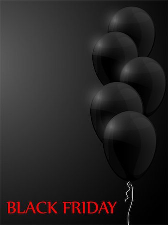 simsearch:400-07332875,k - Black Friday sale poster with black balloons on black background. Vector illustration. Stock Photo - Budget Royalty-Free & Subscription, Code: 400-08792809