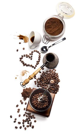 Top view of coffee, isolate on white Stock Photo - Budget Royalty-Free & Subscription, Code: 400-08792933