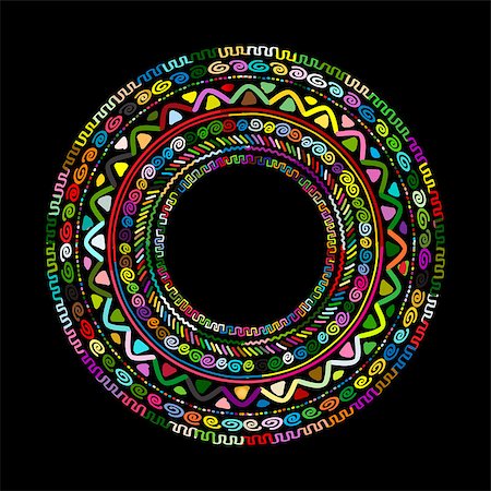 Round ornament design, ethnic mandala. Vector illustration Stock Photo - Budget Royalty-Free & Subscription, Code: 400-08792953