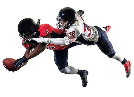 simsearch:400-08787080,k - two american football players men studio isolated on white background Foto de stock - Super Valor sin royalties y Suscripción, Código: 400-08793240