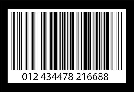 Bar-code on black Stock Photo - Budget Royalty-Free & Subscription, Code: 400-08793554