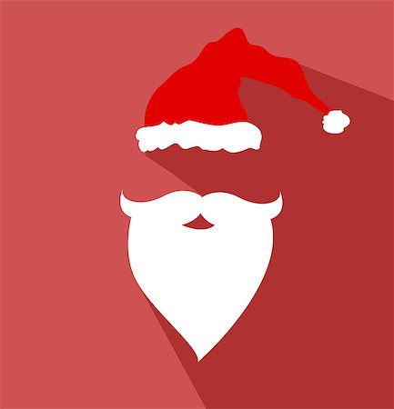 Flat Design Vector Santa Claus Face Stock Photo - Budget Royalty-Free & Subscription, Code: 400-08793556