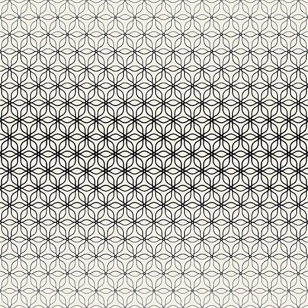 simsearch:400-08415945,k - Thin Lines Petal Shapes Lattice. Abstract Geometric Background Design. Vector Seamless Black and White Pattern. Stockbilder - Microstock & Abonnement, Bildnummer: 400-08793839