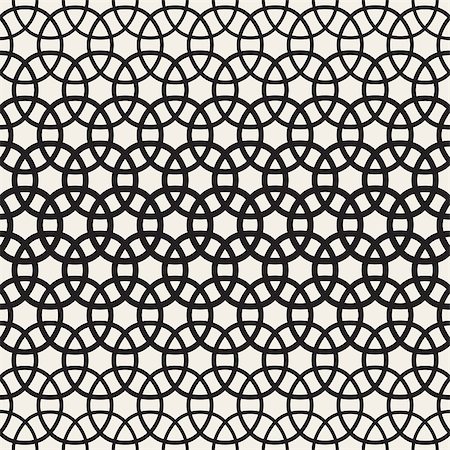simsearch:400-08415945,k - Circle Overlapping Shapes Lattice. Abstract Geometric Background Design. Vector Seamless Black and White Pattern. Stockbilder - Microstock & Abonnement, Bildnummer: 400-08793833