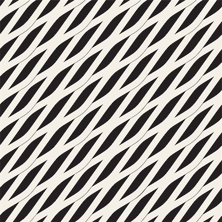 simsearch:400-04857839,k - Vector Seamless Black and White Diagonal Wavy Shapes Pattern. Abstract Geometric Background Design Photographie de stock - Aubaine LD & Abonnement, Code: 400-08793849