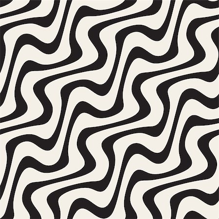 simsearch:400-04857839,k - Wavy Lines Hand Drawn. Abstract Geometric Background Design. Vector Seamless Black and White Pattern. Photographie de stock - Aubaine LD & Abonnement, Code: 400-08793856