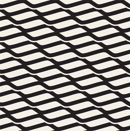 simsearch:400-08806227,k - Vector Seamless Black and White Wavy Shapes Pattern. Abstract Geometric Background Design Stock Photo - Budget Royalty-Free & Subscription, Code: 400-08793850
