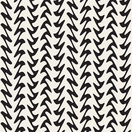 simsearch:400-04857839,k - Hand Drawn Vertical ZigZag Lines. Abstract Geometric Background Design. Vector Seamless Black and White Pattern. Photographie de stock - Aubaine LD & Abonnement, Code: 400-08793853