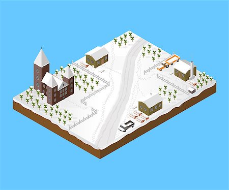 Simple Isometric Town With Houses and a Church Photographie de stock - Aubaine LD & Abonnement, Code: 400-08793873