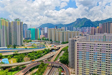 simsearch:400-08806222,k - hong kong public estate buildings with landmark lion rock Stock Photo - Budget Royalty-Free & Subscription, Code: 400-08806223