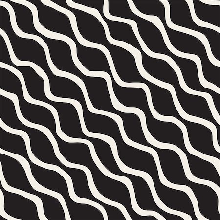 simsearch:400-07932621,k - Vector Seamless Black and White Hand Drawn ZigZag Wavy Diagonal Stripes Pattern. Abstract Freehand Background Design Foto de stock - Royalty-Free Super Valor e Assinatura, Número: 400-08806402