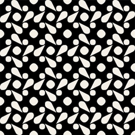 simsearch:400-08674526,k - Vector Seamless Black And White Rounded Drop Shape Circle Geometric Pattern Background Stock Photo - Budget Royalty-Free & Subscription, Code: 400-08806430