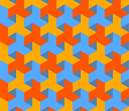 simsearch:400-08673224,k - Vector Seamless Abstract Geometric Hexagonal Triangle Pattern in Blue Yellow and Orange Background Stock Photo - Budget Royalty-Free & Subscription, Code: 400-08806737