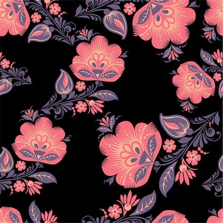 simsearch:400-08814672,k - Fantasy flowers seamless pattern. Floral ornament, for fabric, textile, cards, wrapping paper, wallpaper template. Vector colorful background Stock Photo - Budget Royalty-Free & Subscription, Code: 400-08806774