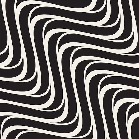 simsearch:400-07932621,k - Vector Seamless Black and White Hand Drawn Wavy Lines Pattern. Abstract Geometric Background Design Foto de stock - Royalty-Free Super Valor e Assinatura, Número: 400-08806826