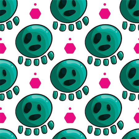 simsearch:400-06084708,k - Seamless pattern with cartoon skulls. Cute illustration Stock Photo - Budget Royalty-Free & Subscription, Code: 400-08807071