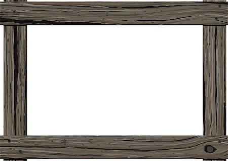 sharpner (artist) - Old dark wood horizontal frame with empty space for text on white background. Stockbilder - Microstock & Abonnement, Bildnummer: 400-08807267