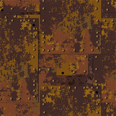 sharpner (artist) - Dark old rusty metal plate with rivets seamless texture background in grunge style Stock Photo - Budget Royalty-Free & Subscription, Code: 400-08807260