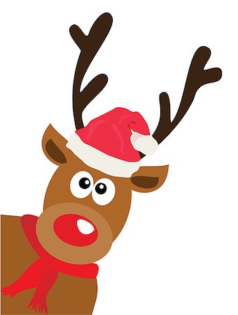 vector illustration of a funny Christmas reindeer Stock Photo - Budget Royalty-Free & Subscription, Code: 400-08807381