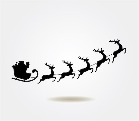 simsearch:400-07465970,k - vector illustration of Santa Claus flying with deer Christmas background Stock Photo - Budget Royalty-Free & Subscription, Code: 400-08807383