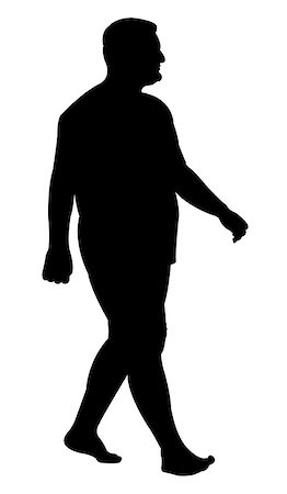 fat man silhouette - walking man body silhouette vector Stock Photo - Budget Royalty-Free & Subscription, Code: 400-08807526
