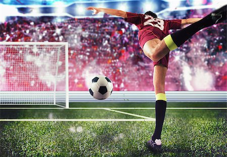 simsearch:400-09032434,k - Soccer player towards the goal with the ball Stockbilder - Microstock & Abonnement, Bildnummer: 400-08807618