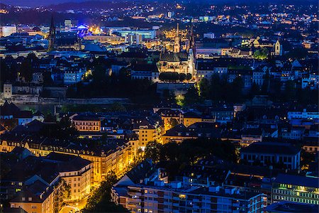 Aerial panorama of Basel. Basel, Basel-Stadt, Switzerland. Foto de stock - Super Valor sin royalties y Suscripción, Código: 400-08807689