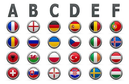 All groups with flags of countries on Euro 2016 - France football championship, isolated on white, three-dimensional rendering, 3D illustration Stock Photo - Budget Royalty-Free & Subscription, Code: 400-08807858