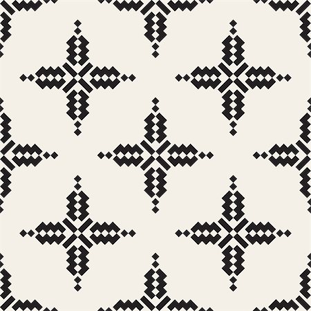 Vector Seamless Black And White Simple Cross Ethnic Square Pattern Abstract Background Photographie de stock - Aubaine LD & Abonnement, Code: 400-08807873