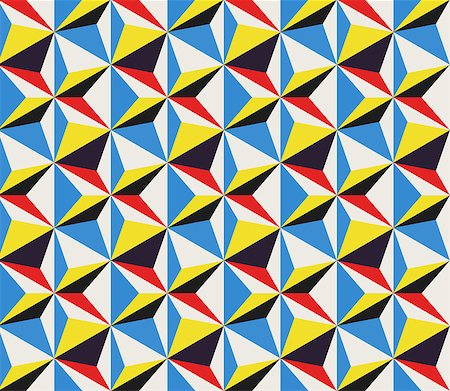 Vector Diagonal Movement Seamless Geometric Triangles Pattern in Red Yellow Blue and White Color Abstract Background Stock Photo - Budget Royalty-Free & Subscription, Code: 400-08807913