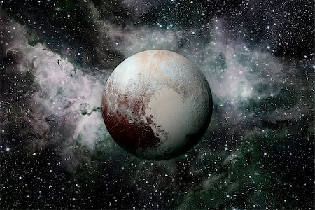 planet pluto - Solar System - Pluto. It is a dwarf planet in the Kuiper belt, a ring of bodies beyond Neptune. It is the largest known dwarf planet in the Solar System. Elements of this image furnished by NASA. Stock Photo - Budget Royalty-Free & Subscription, Code: 400-08808036