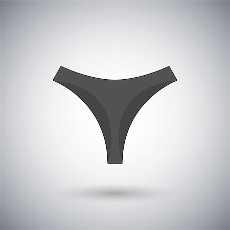 simsearch:400-05298095,k - Gray icon panties with shadow, isolated on a gray background, design element of underwear, vector illustration. Photographie de stock - Aubaine LD & Abonnement, Code: 400-08808077