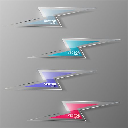 Set of glass lightning icon. Vector illustration. Eps 10 Stock Photo - Budget Royalty-Free & Subscription, Code: 400-08808115