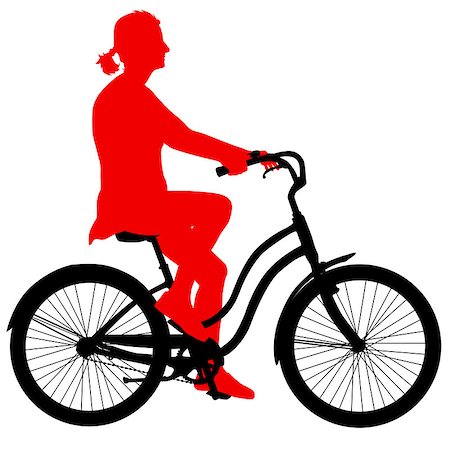 extreme bicycle vector - Silhouette of a cyclist girl. vector illustration. Stock Photo - Budget Royalty-Free & Subscription, Code: 400-08808126
