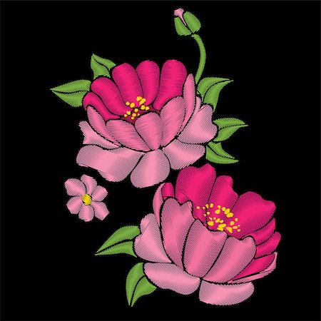 peony art - Embroidery Stock Photo - Budget Royalty-Free & Subscription, Code: 400-08808359