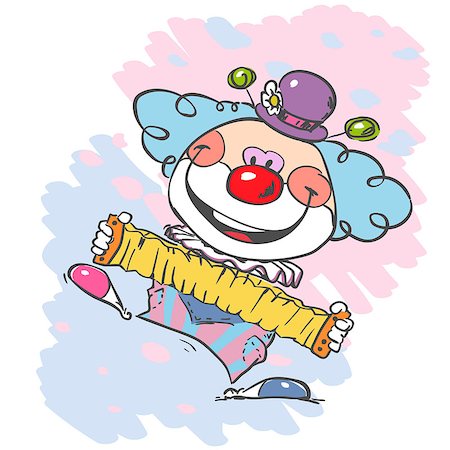 simsearch:400-09120523,k - circus clown artist in classic outfit with red nose and makeup circus show playing the accordion Stock Photo - Budget Royalty-Free & Subscription, Code: 400-08808649
